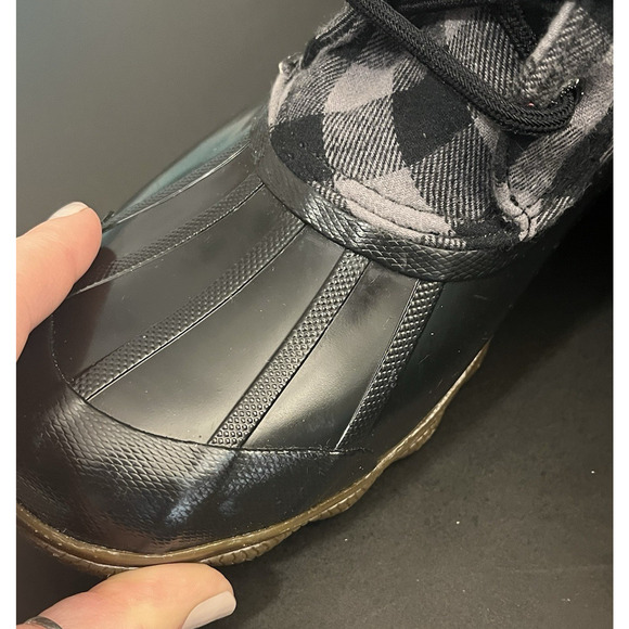 Sperry Women's Saltwater Plaid Black Duck Boot -Women Size 6.5 NICE! - Picture 6 of 8